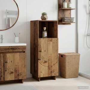 Imagine vidaXL Dulap pentru baie Lemn vechi 36, 5 x 38 x 95 cm Lemn prelucrat