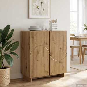 Imagine vidaXL Bufet Stejar Artizanal 67 x 34, 5 x 75 cm Lemn prelucrat