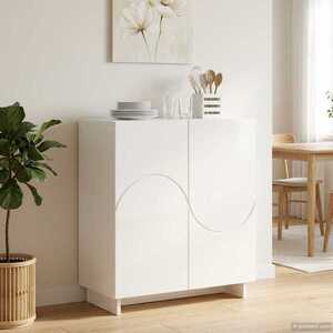 Imagine vidaXL Bufet Alb foarte lucios 67 x 34, 5 x 75 cm Lemn prelucrat