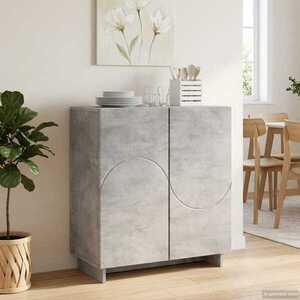 Imagine vidaXL Bufet Gri Beton 67 x 34, 5 x 75 cm Lemn prelucrat