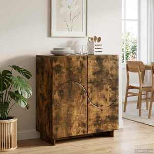 Imagine vidaXL Bufet Stejar fumuriu 67 x 34, 5 x 75 cm Lemn prelucrat