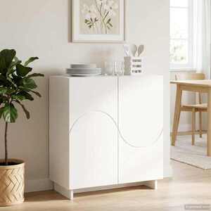 Imagine vidaXL Bufet Alb 67 x 34, 5 x 75 cm Lemn prelucrat