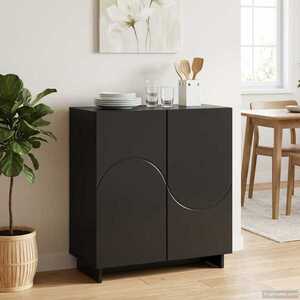 Imagine vidaXL Bufet Negru 67 x 34, 5 x 75 cm Lemn prelucrat