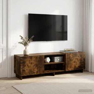 Imagine vidaXL Support TV 140 x 34, 5 x 40 cm Stejar fumuriu Lemn prelucrat