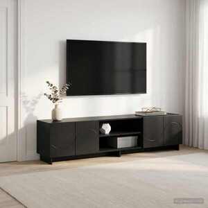 Imagine vidaXL Support TV 179.5 x 34.5 x 40 cm Negru Lemn prelucrat