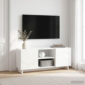 Imagine vidaXL Support TV 90 x 34.5 x 40 cm Alb Lemn prelucrat