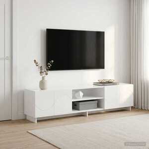 Imagine vidaXL Support TV 179.5 x 34.5 x 40 cm Alb foarte lucios