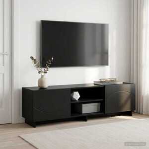 Imagine vidaXL Support TV 140 x 34, 5 x 40 cm Negru Lemn prelucrat