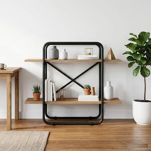 Imagine vidaXL Raft pentru cărți 2 niveluri 80 x 35 x 70 cm PB