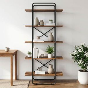 Imagine vidaXL Raft pentru cărți 5 niveluri 60 x 35 x 175, 5 cm PB