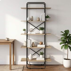Imagine vidaXL Raft pentru cărți 5 niveluri 80 x 35 x 175, 5 cm PB