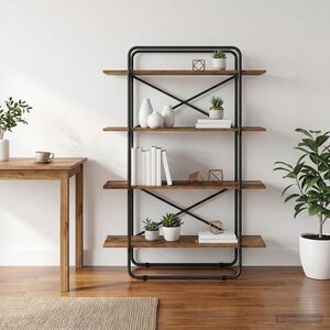 Imagine vidaXL Raft pentru cărți 4 niveluri 100 x 35 x 140 cm PB