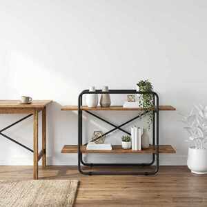 Imagine vidaXL Raft pentru cărți 2 niveluri 100 x 35 x 70 cm PB Lemn de stejar