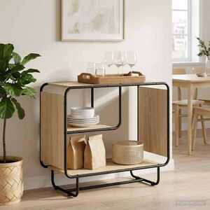 Imagine vidaXL Bufet Stejar Sonoma 80 x 37.5 x 64.5 cm Lemn prelucrat