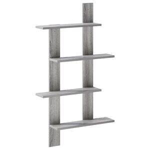 Imagine vidaXL Raft de perete Sonoma gri 61 x 13, 5 x 105 cm Lemn prelucrat