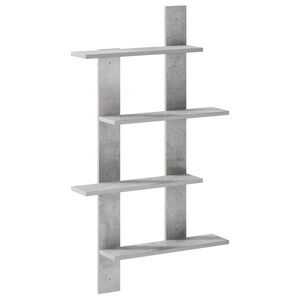 Imagine vidaXL Raft de perete Gri Beton 61 x 13, 5 x 105 cm Lemn prelucrat