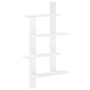 Imagine vidaXL Raft de perete Alb 61 x 13, 5 x 105 cm Lemn prelucrat