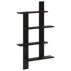 Imagine vidaXL Raft de perete Stejar Negru 61 x 13, 5 x 105 cm Lemn prelucrat