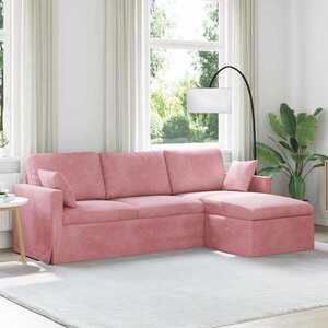 Imagine vidaXL Canapea Roz 228 x 134 x 80 cm Catifea
