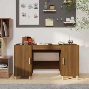 Imagine vidaXL Birou, stejar maro, 140x50x75 cm, lemn compozit