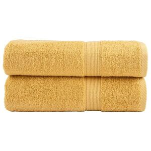 Imagine vidaXL Prosoape de mâini premium, SOLUND 2 buc auriu 50x100cm 600gsm