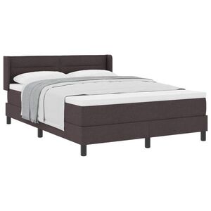 Imagine vidaXL Pat cu arcuri cu headboard Maro închis 200 x 140 cm țesătură