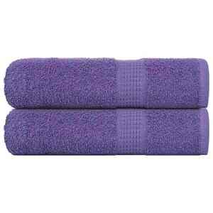 Imagine vidaXL Prosoape de baie, FROGN, 2 buc., violet, 100x150 cm, 360 g/m²