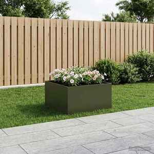 Imagine vidaXL Vază pentru Grădină Verde măsliniu 100 x 100 x 40 cm