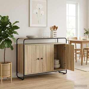 Imagine vidaXL Bufet Stejar Sonoma 102 x 35 x 75 cm Lemn compozit