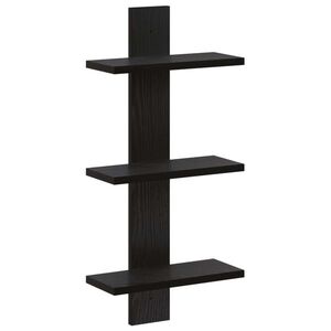 Imagine vidaXL Raft de perete Stejar Negru 30 x 13.5 x 64.5 cm Lemn prelucrat
