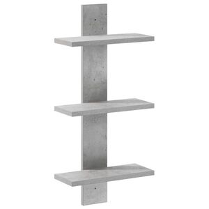 Imagine vidaXL Raft de perete Gri Beton 30 x 13.5 x 64.5 cm Lemn prelucrat