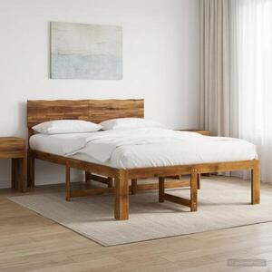 Imagine vidaXL Cadru de pat dublu cu spătar ROSTOCK natural 137 x 190 cm