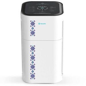 Imagine Resigilat - Purificator aer AlecoAir P80 TRADITIO, Filtru TRUE HEPA si Carbon, UV-C, WiFi, Multisenzor PM1, PM2.5, PM10, CO2,