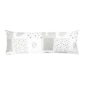 Imagine Față de pernă pentru pernă de relaxare Bellatex Heart patchwork gri, 55 x 180 cm, 55 x 180 cm