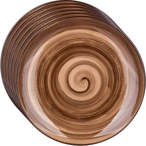 Imagine Banquet Set of 6 dessert plates Palas 21.5 cm, brown, maro