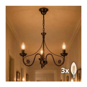 Imagine Lustră LED pe lanț BRILAGI STEFANO 3xE14/40W/230V negru patină