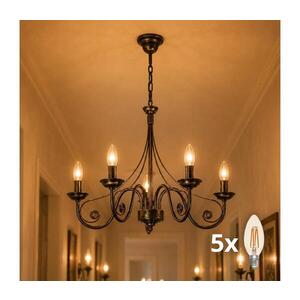 Imagine Lustră LED pe lanț BRILAGI STEFANO 5xE14/40W/230V negru patină