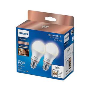 Imagine SET 2x bec LED dimabil Philips A60 E27/8W/230V Wi-Fi
