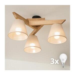 Imagine Lustră aplicată BRILAGI ANTHONY 3xE14/40W/230V stejar/bej