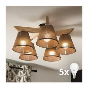 Imagine Lustră aplicată BRILAGI ANTHONY 5xE14/40W/230V stejar/maro