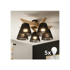 Imagine Lustră aplicată BRILAGI ANTHONY 5xE14/40W/230V stejar/negru