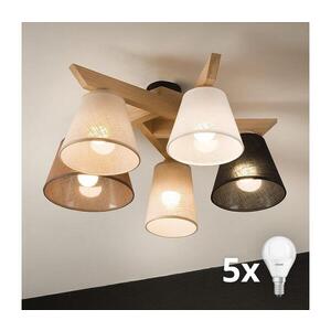 Imagine Lustră aplicată BRILAGI ANTHONY 5xE14/40W/230V stejar