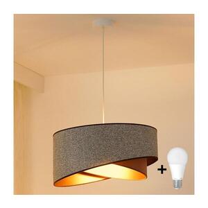 Imagine Lustră LED pe cablu BRILAGI LYRA 1xE27/15W/230V gri/crem/auriu