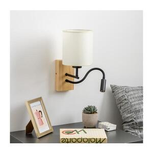 Imagine Lampă LED flexibilă de perete BRILAGI NUBILA WOOD 1xE27/25W/230V + LED/3W stejar/negru/crem