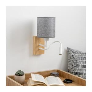 Imagine Lampă LED de perete BRILAGI NUBILA WOOD 1xE27/25W/230V + LED/3W stejar/gri