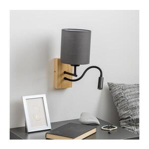 Imagine Lampă LED de perete BRILAGI NUBILA WOOD 1xE27/25W/230V + LED/3W stejar/antracit