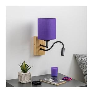 Imagine Lampă LED de perete BRILAGI NUBILA WOOD 1xE27/25W/230V + LED/3W stejar/mov