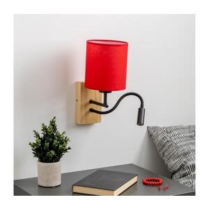 Imagine Lampă LED de perete BRILAGI NUBILA WOOD 1xE27/25W/230V + LED/3W stejar/roșu