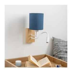 Imagine Lampă LED de perete BRILAGI NUBILA WOOD 1xE27/25W/230V + LED/3W stejar/albastru închis