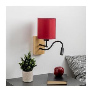 Imagine Lampă LED de perete BRILAGI NUBILA WOOD 1xE27/25W/230V + LED/3W stejar/roșu Pompeian